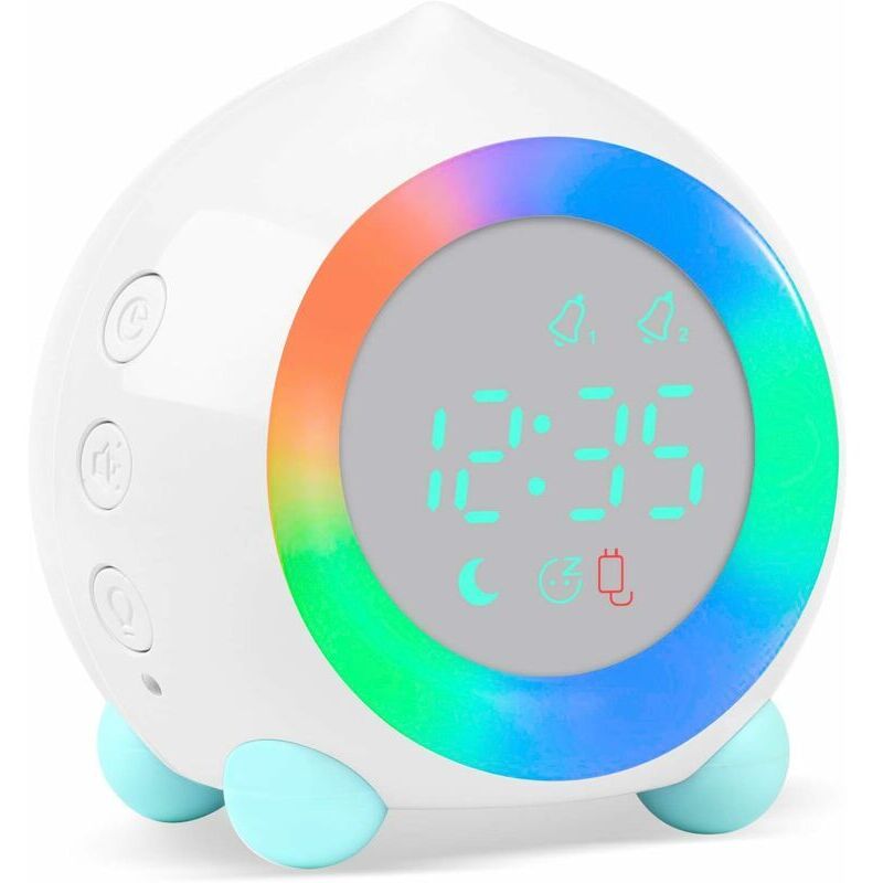 foto del prodotto sveglia per bambini, lampada digitale a led luminosa, sveglia con luce notturna, per ragazze e ragazzi, giorno e notte, volume regolabile, snooze,