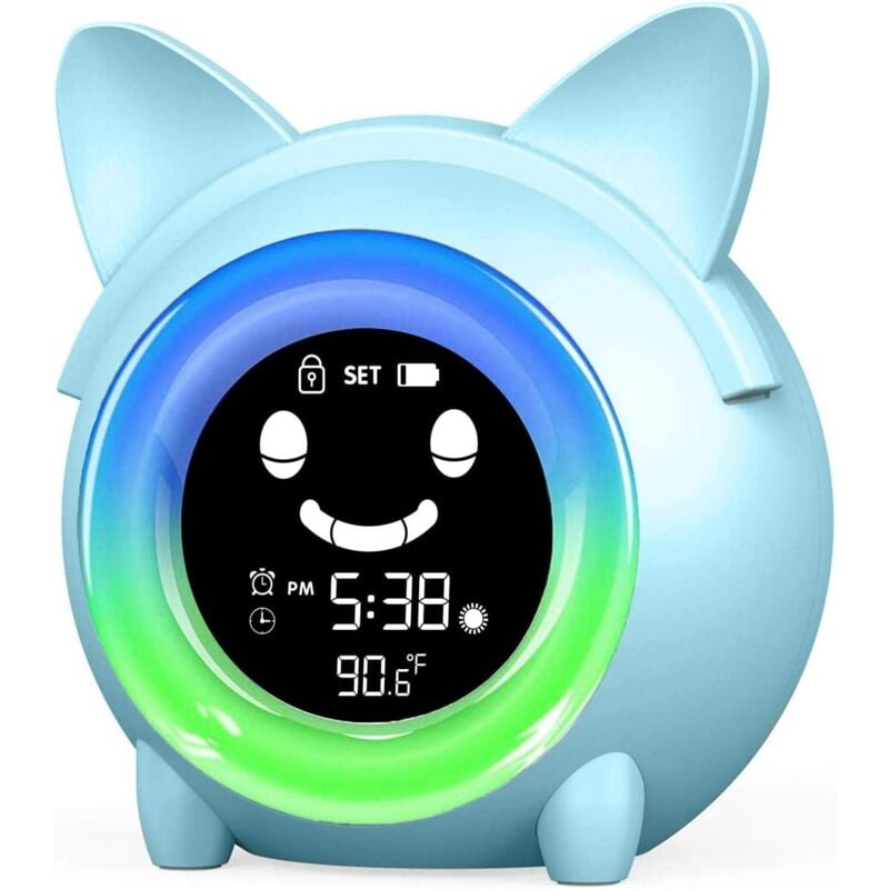 immagine 0 del prodotto sveglia per bambini luce notturna colorata termometro interno allenatore del sonno timer per il pisolino gatto 