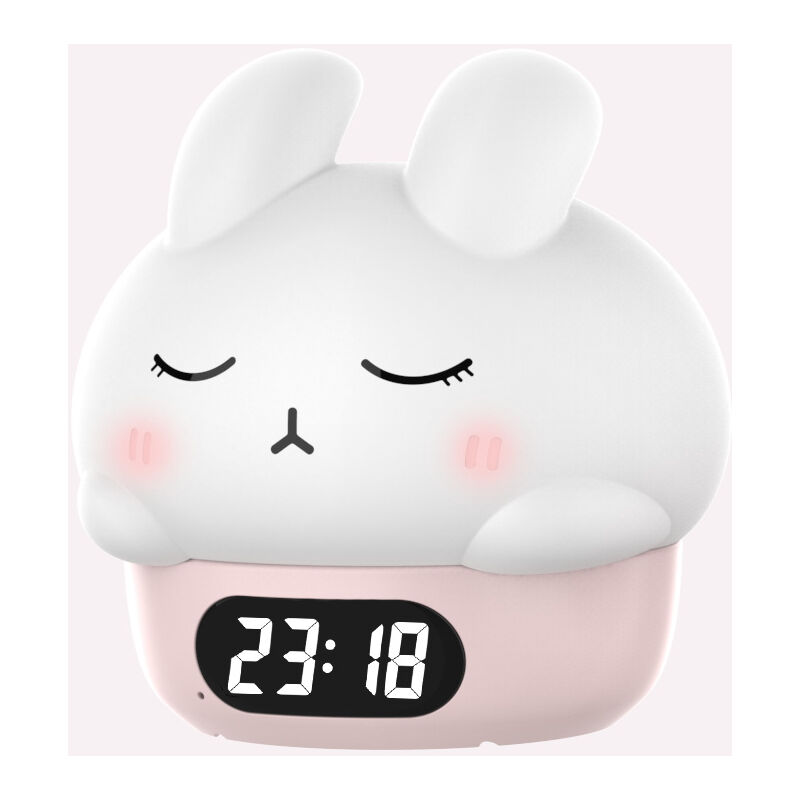 foto del prodotto sveglia per bambini, sveglia carina, luce notturna dimmerabile, allenatore del sonno per bambini, regalo per bambini