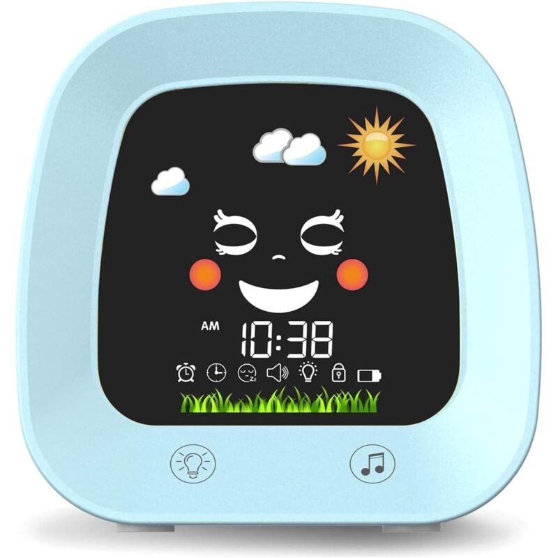 foto del prodotto sveglia per bambini sveglia carina orologio per l allenamento del sonno per bambini con macchina del suono luce notturna timer per il pisolino