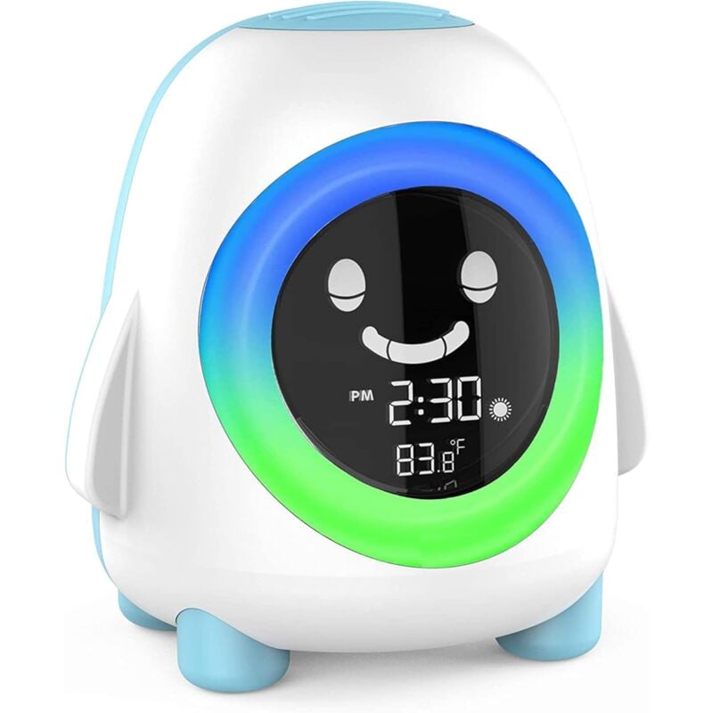 foto del prodotto sveglia per bambini, sveglia per bambini, orologio per allenamento per il sonno con luce notturna, macchina per il suono del sonno, timer per