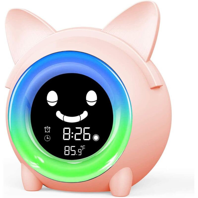 foto del prodotto sveglie per bambini, sveglie carine, sveglie per l addestramento al sonno per bambini, luci notturne, registratori di pisolini, orologi da tavolo per