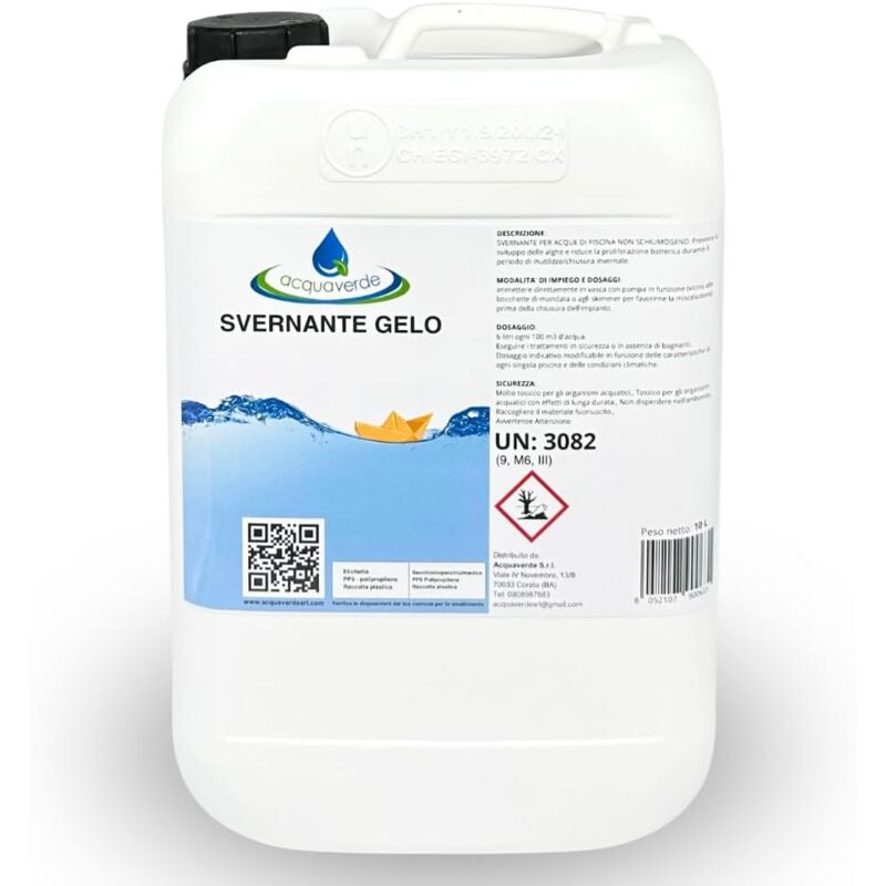 foto del prodotto svernante gelo piscina 10 lt, prodotto liquido per trattamento e mantenimento invernale acqua di piscina con speciale funzione antigelo
