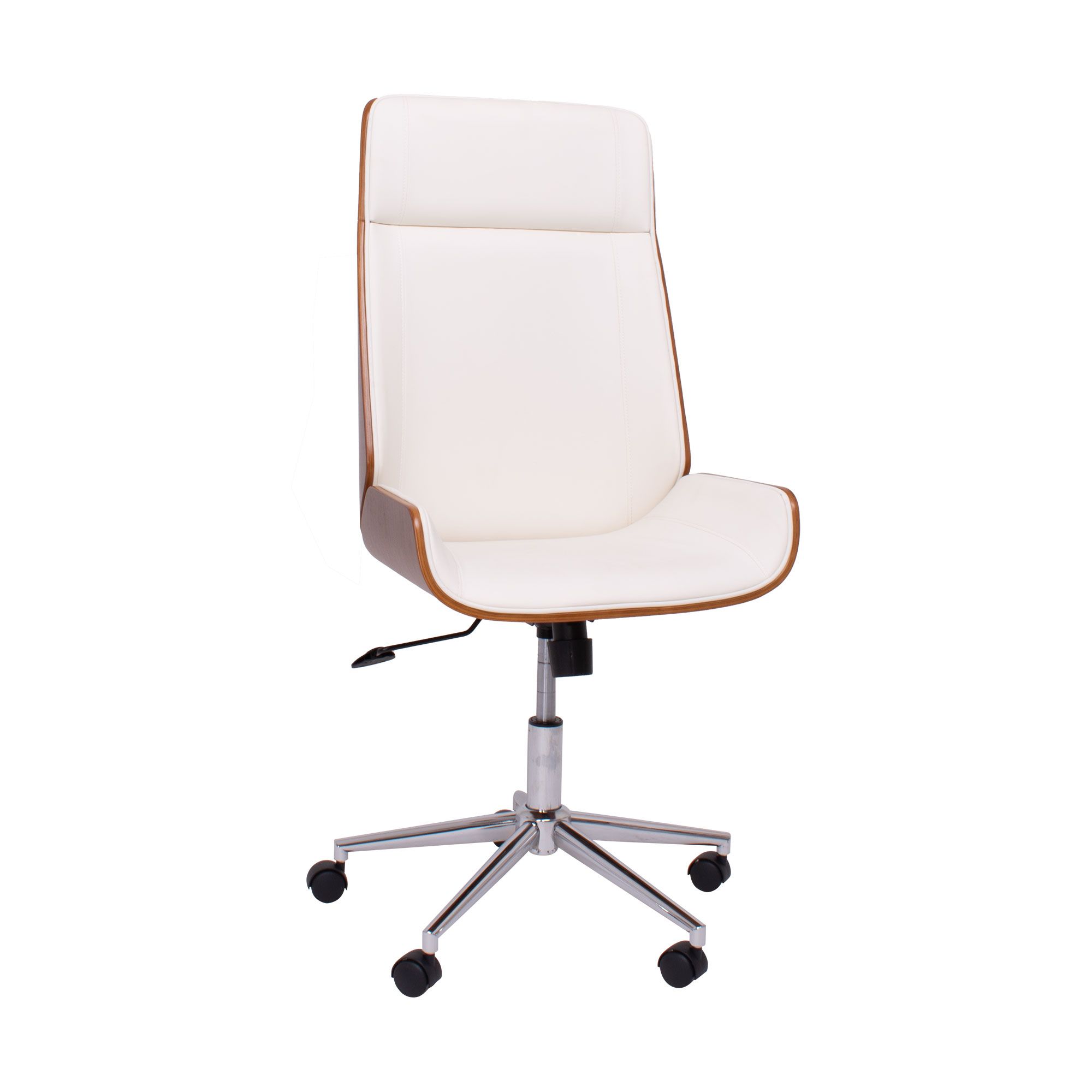 foto del prodotto svezia sedia da ufficio direzionale 54x109 119x42 cm in legno parawood e similpelle bianco