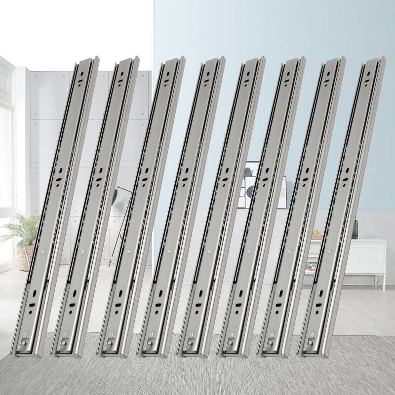 foto del prodotto swanew 1-10 coppie guide per cassetti di mobili. guide per cassetti con cuscinetti a sfera ad estrazione totale. 35kg 45kg 550mm