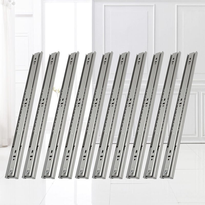 foto del prodotto swanew 1-10 coppie guide per cassetti. guide per cassetti con cuscinetti a sfera chiusura dolce e silenziosa. 35kg 45kg 400mm