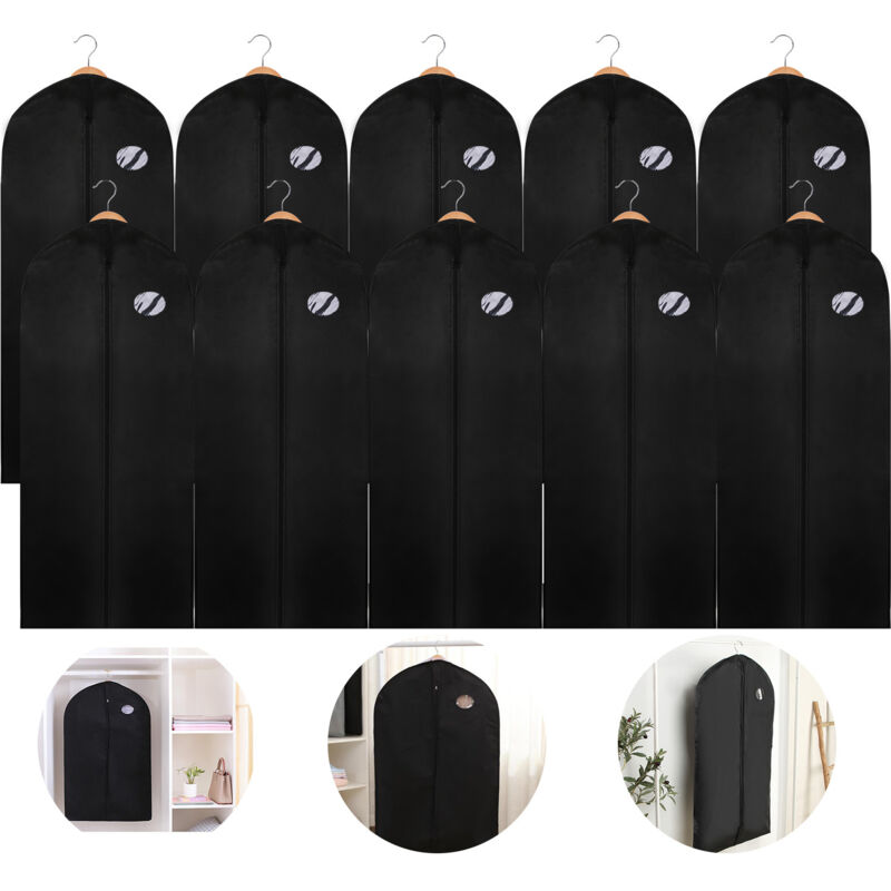 foto del prodotto swanew 10 buste porta abiti 150 x 60 cm copertura protettiva nera