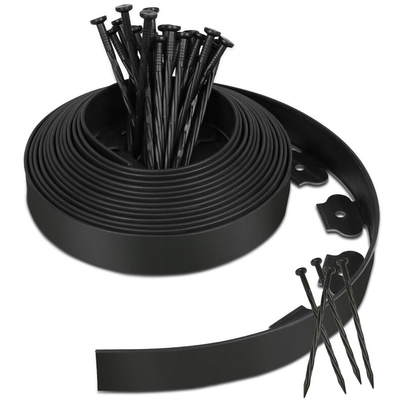 foto del prodotto swanew 10m bordi in plastica per prato, bordi flessibili per giardino bordi decorativi per prato con 30 picchetti di ancoraggio