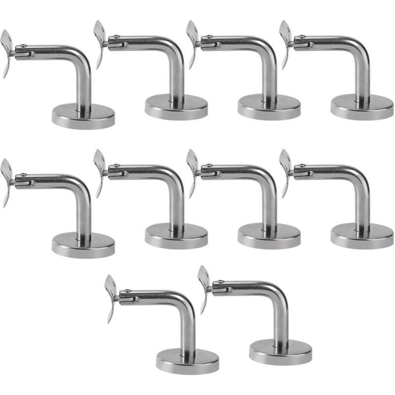 foto del prodotto swanew 10pcs supporto corrimano acciaio inox 304 supporto corrimano curvo a vite per corridoi di scale interne ed esterne