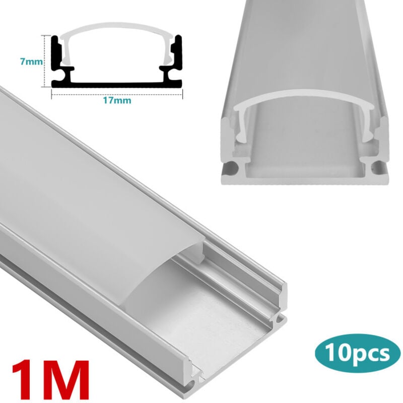 foto del prodotto swanew 10x 1m led profilo in alluminio striscia angolare strisce bianche guida in alluminio.forme u