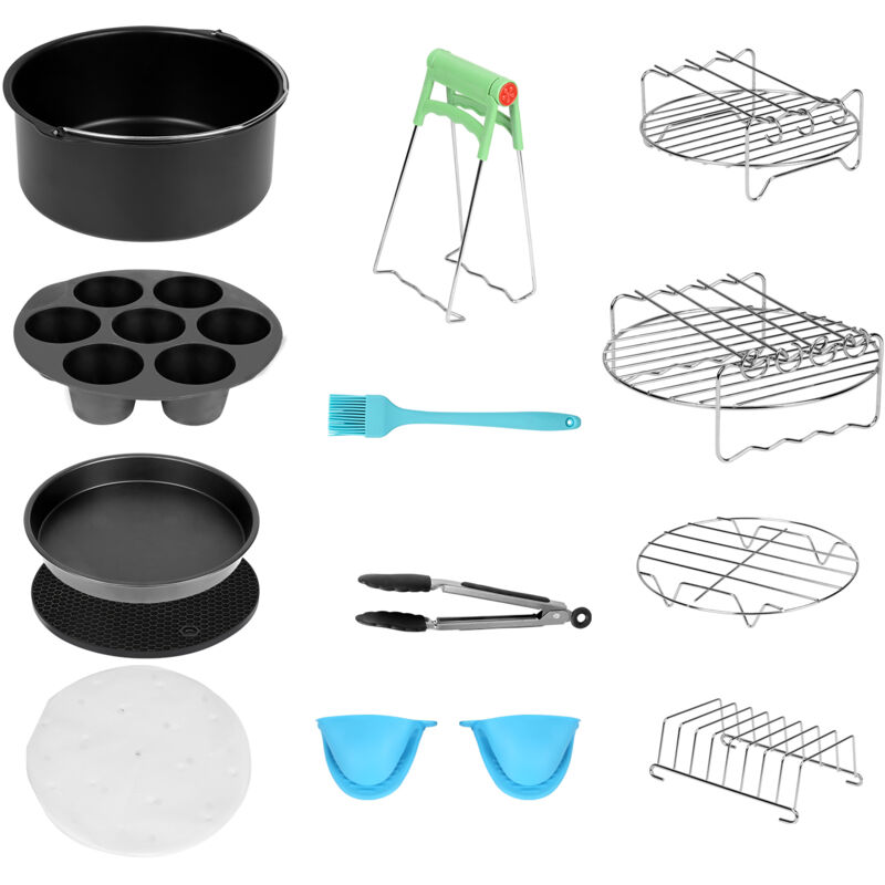 foto del prodotto swanew 12 pezzi accessori friggitrice ad aria 8 zoll accessori per friggitrice ad aria compatibile per forno, microonde accessori in silicone