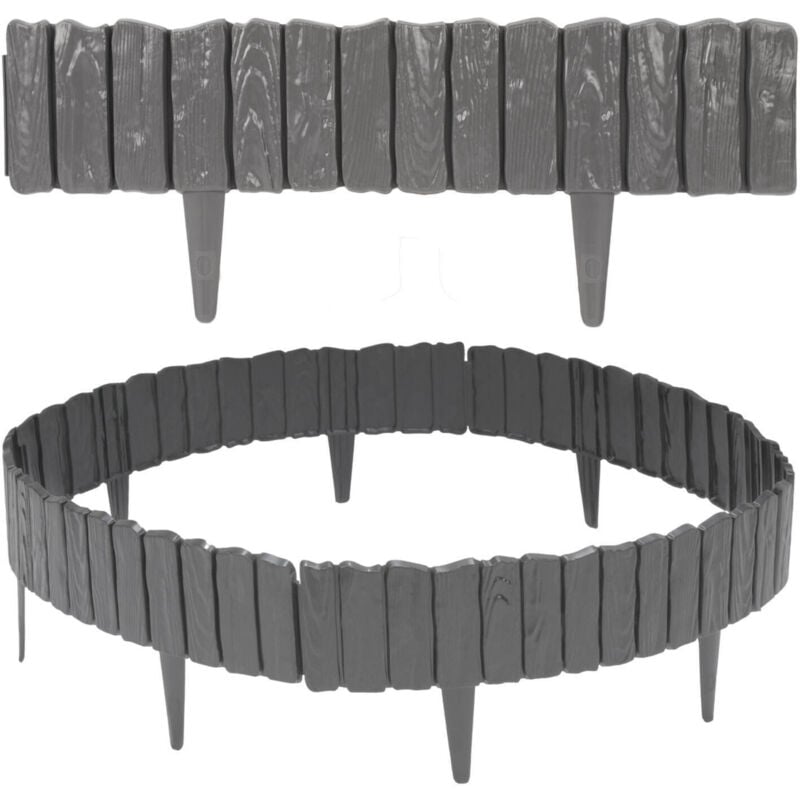 foto del prodotto swanew 12 pezzi bordi per prato in legno bordi per prati bordi per letti in plastica per giardino, prato 6.9 m antracite