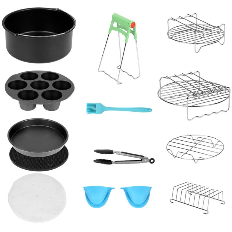 foto del prodotto swanew 12pcs accessori per friggitrice ad aria calda stampi grill carte forno a convezione torta friggitrice friggitrice profonda silicone food