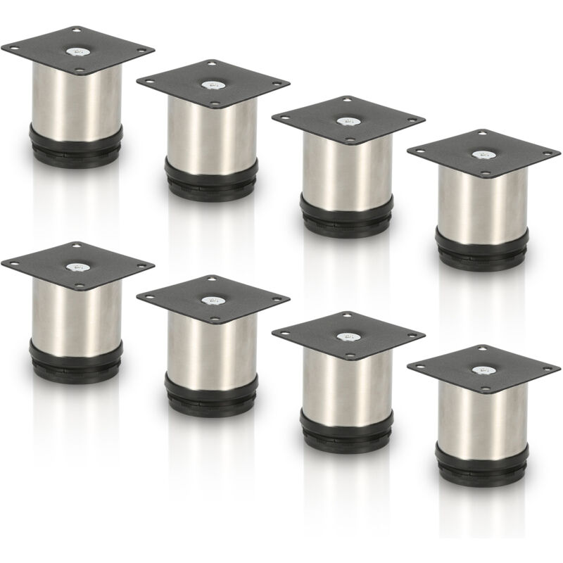 foto del prodotto swanew 12pcs mobili piedi piedi regolabili in acciaio inox 80 mm regolabile piede argento