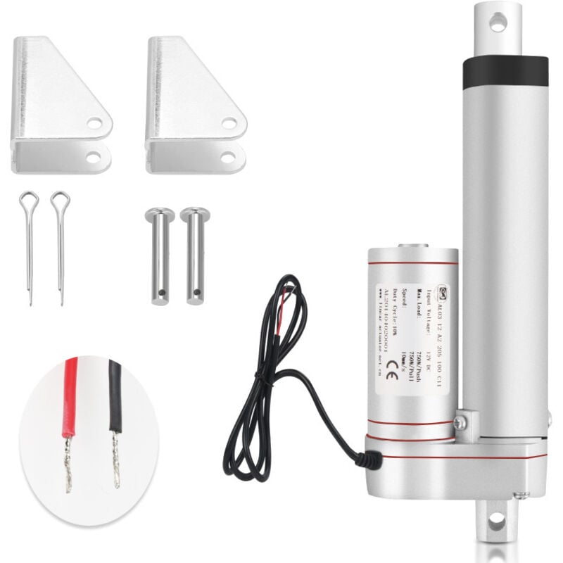 foto del prodotto swanew 1500n motore lineare attuatore cilindro elettrico dc 12v 150mm