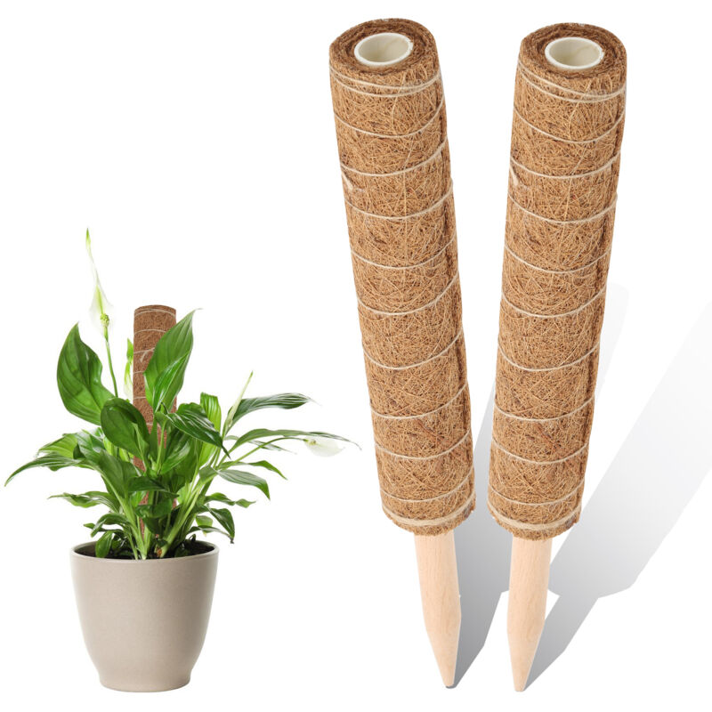 foto del prodotto swanew 2 pezzi paletto per piante paletto per piante coco 40cm paletto per piante coco, palo totem in fibra di coco per piante rampicanti e piante da