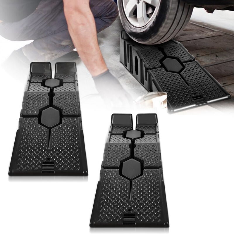 foto del prodotto swanew 2 pezzi rampa di carico in plastica heavy duty per 3 tonnellate auto piattaforma di accesso