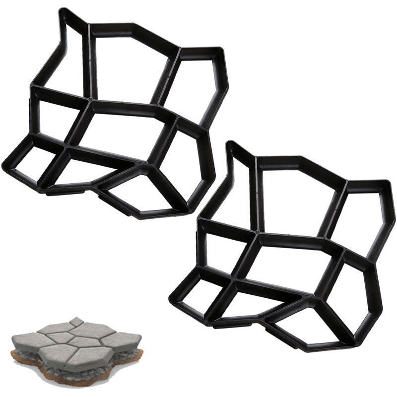 foto del prodotto swanew 2 pezzi stampi per cemento 43x43x4cm, lastre di pavimentazione, fattoria, giardino, giardino, decorazione del giardino, sentiero, fai da te,