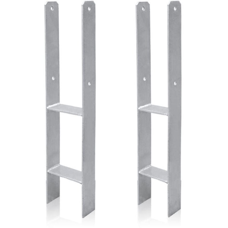 foto del prodotto swanew 2 x h anchor supporto per palo ancoraggio per palo zincato a caldo 600mm ancoraggio per palo h 101mm