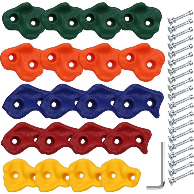 foto del prodotto swanew 20 pezzi prese per arrampicata prese in pe per arrampicata multicolore prese per arrampicata grandi per l esterno per torre gioco