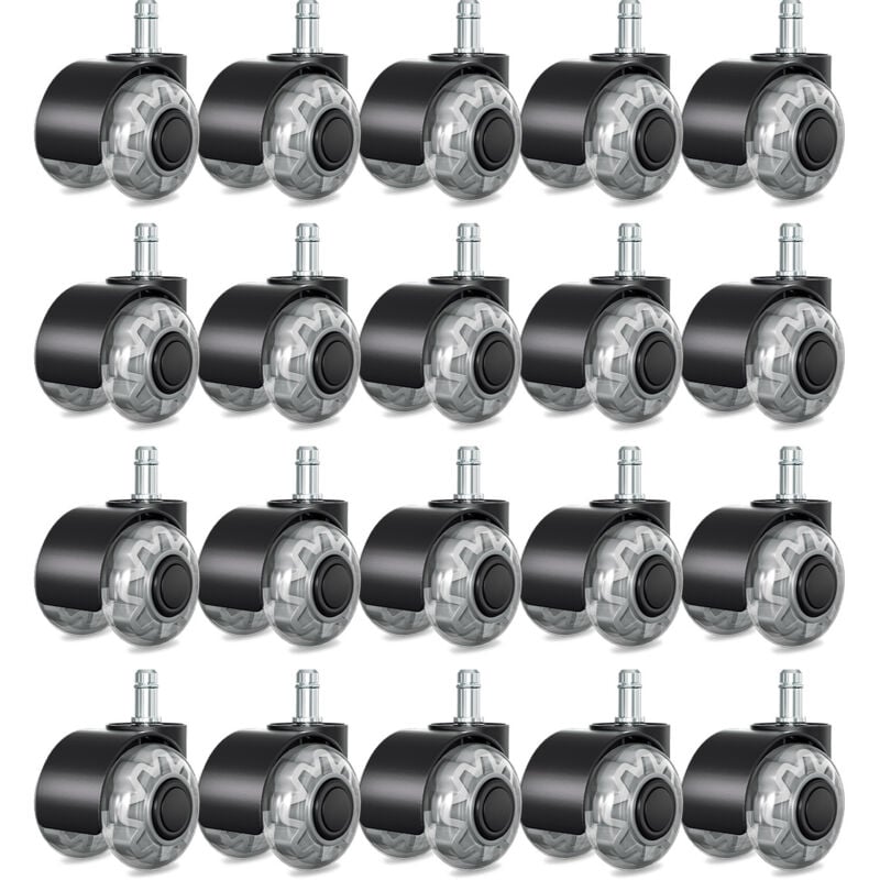 foto del prodotto swanew 20 pezzi ruote per sedie da ufficio.rotazione silenziosa a 360 . resistenti all abrasione e ai graffi. 11x22 mm. ruote piroettanti