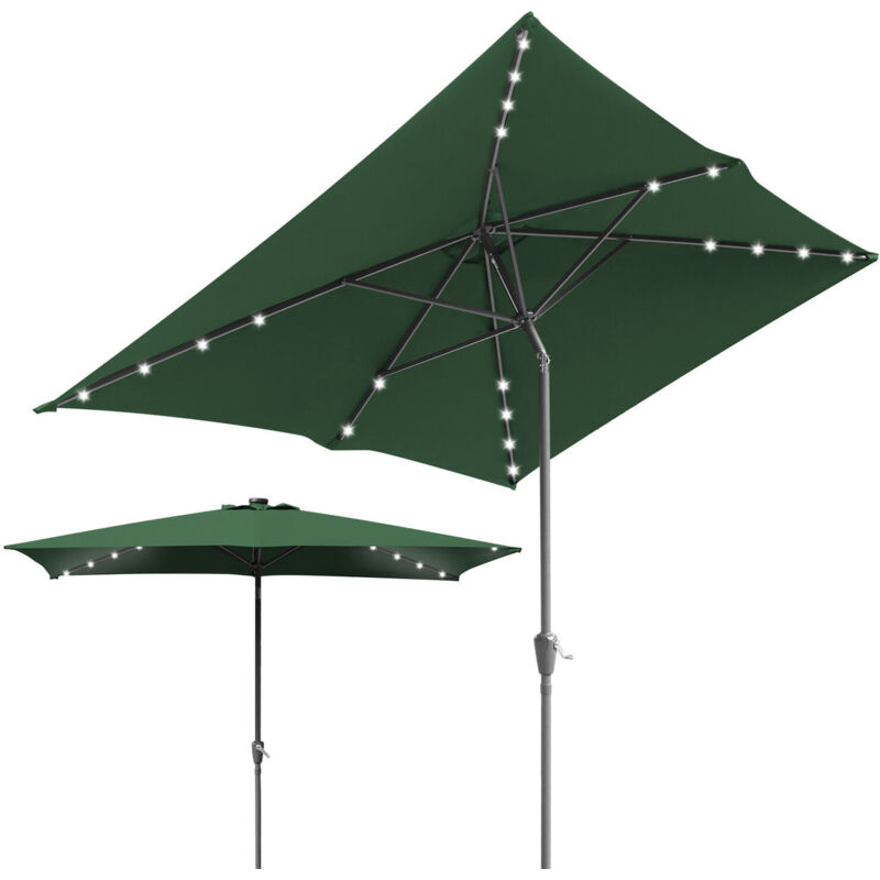 foto del prodotto swanew 200 x 300 cm ombrellone da giardino ombrellone pieghevole da mercato ombrellone a manovella con meccanismo a manovella ferro,verde