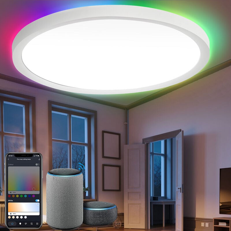 foto del prodotto swanew 24w smart led plafoniera dimmerabile alexa hallway lampada rgb