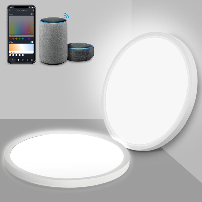 foto del prodotto swanew 24w smart led soffitto rgb dimmerabile lampade intelligenti compatibili con per camera da letto bagno
