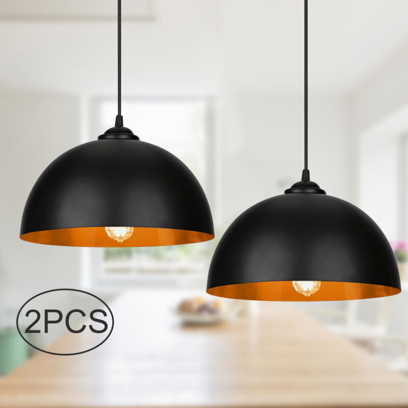 foto del prodotto swanew 2pcs design luce a sospensione luce a soffitto e27 luce a sospensione nero oro luce a sospensione cucina lampada a soffitto