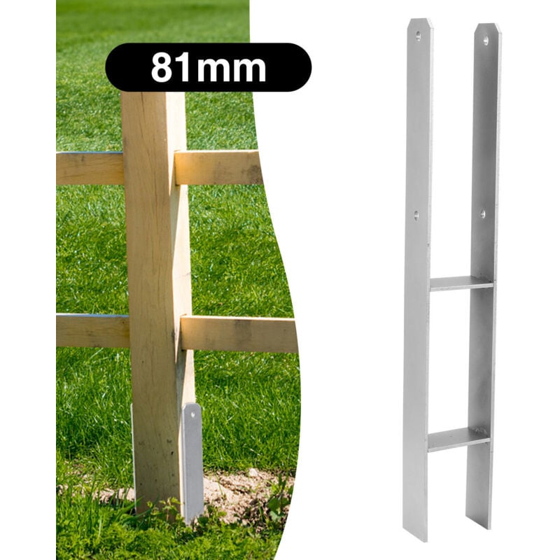 foto del prodotto swanew 2x ancoraggi a h supporto per palo ancoraggio per palo staffa per palo trave 600 mm base per palo