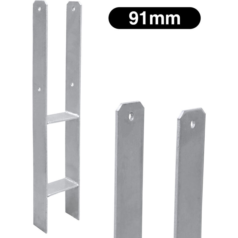 foto del prodotto swanew 2x ancoraggi h supporto palo 91x600mm piede palo h ancoraggio piede palo ancoraggio palo