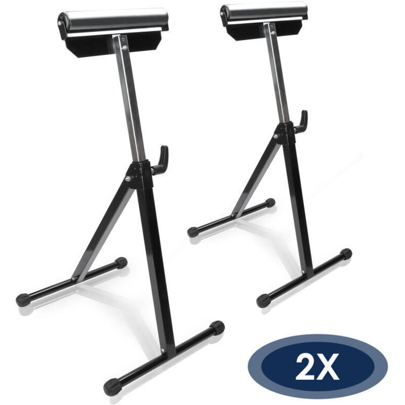 foto del prodotto swanew 2x carrelli da officina con supporto a rulli regolabile in altezza da 68 a 108 cm. cavalletti pieghevoli. fino a 60 kg