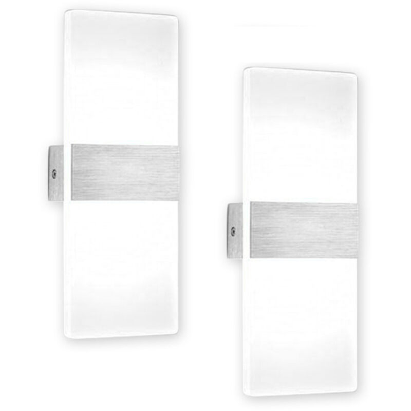 foto del prodotto swanew 2x led applique appendiabiti scala interna lampada camera da letto all aperto applique bianco 6w
