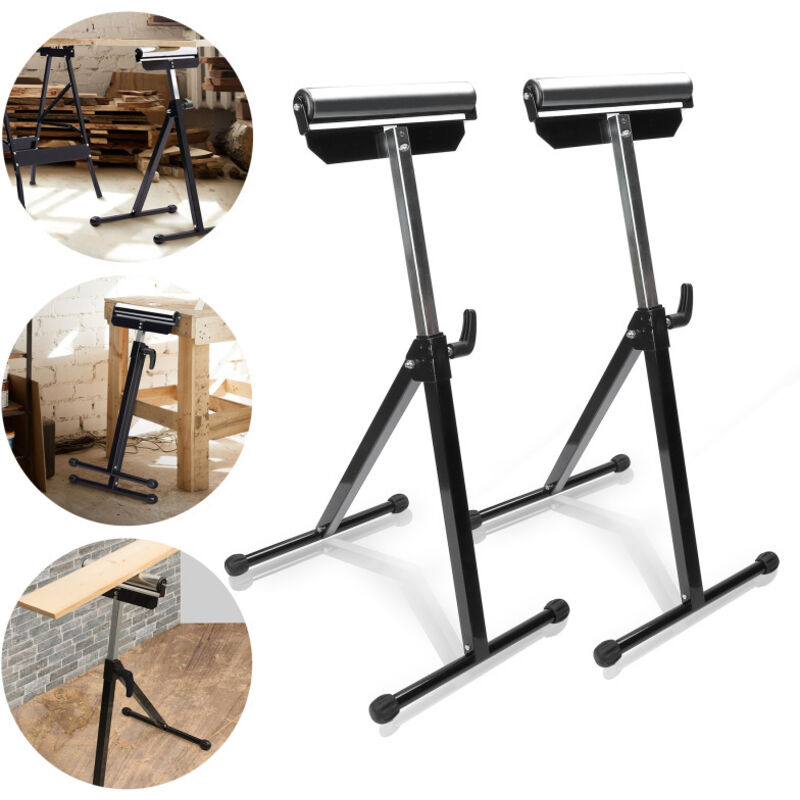 foto del prodotto swanew 2x supporto a rulli regolabile in altezza cavalletto in metallo fino a 60 kg, 68-108 cm