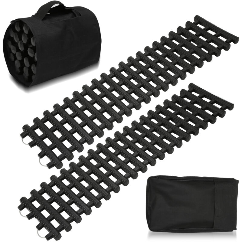 foto del prodotto swanew 2x tappetini di trazione dell automobile antisdrucciolevole schede di trazione dell automobile neve nylon forte recupero tracce tracce di