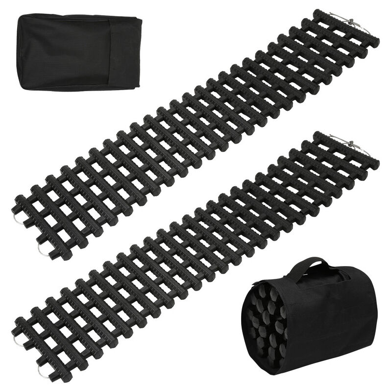 foto del prodotto swanew 2x tavole di trazione 100 cm con materiale tpr, tavole di recupero per veicoli fuoristrada autovetture pickup suv motorhome, coppia di