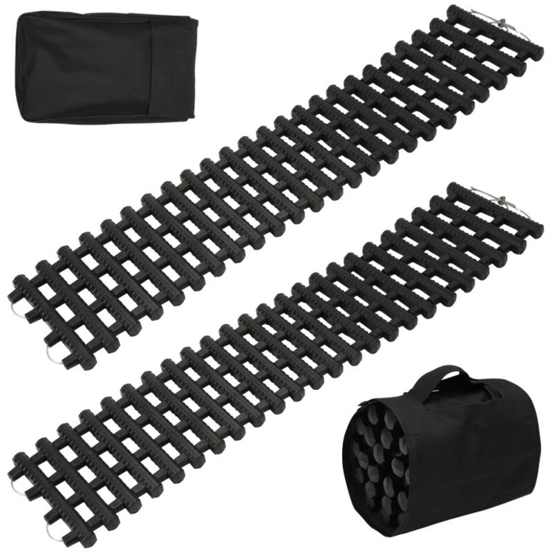 foto del prodotto swanew 2x tavole di trazione 100 cm con materiale tpr, tavole di recupero per veicoli fuoristrada autovetture pickup suv motorhome, coppia di