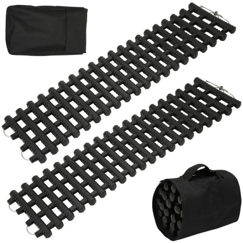 foto del prodotto swanew 2x tavole di trazione 80 cm con materiale tpr, tavole di recupero per fuoristrada autovetture pickup suv motorhome, coppia di tappetini di