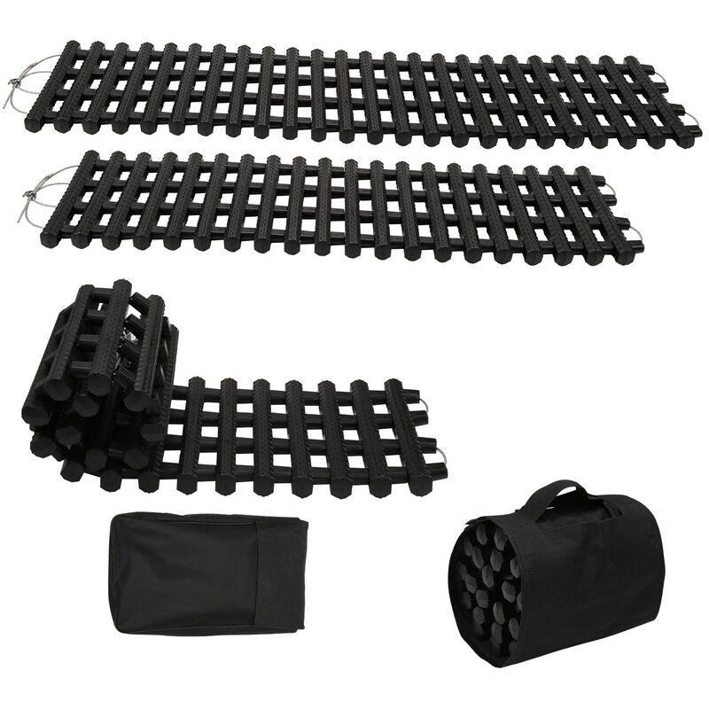 foto del prodotto swanew 2x tavole di trazione con materiale tpr, tavole di recupero per veicoli fuoristrada autovetture pickup suv, coppia di tappetini per la