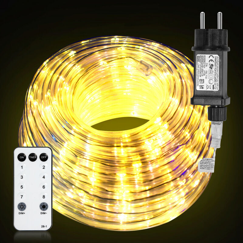 foto del prodotto swanew 30m led stringa luminosa 8 set di luce striscia luminosa a led ip65, bianco caldo