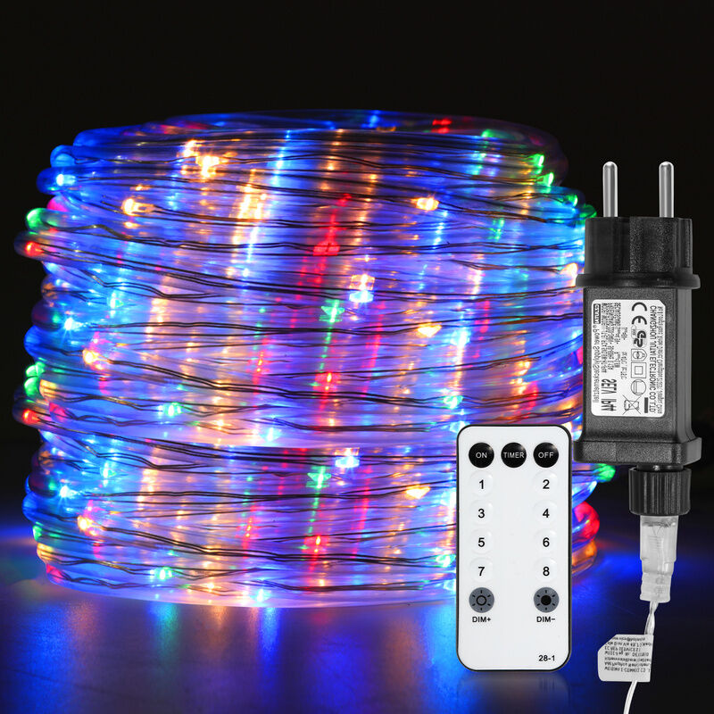 foto del prodotto swanew 30m led stringa luminosa 8 set di luce striscia luminosa a led ip65, multicolore