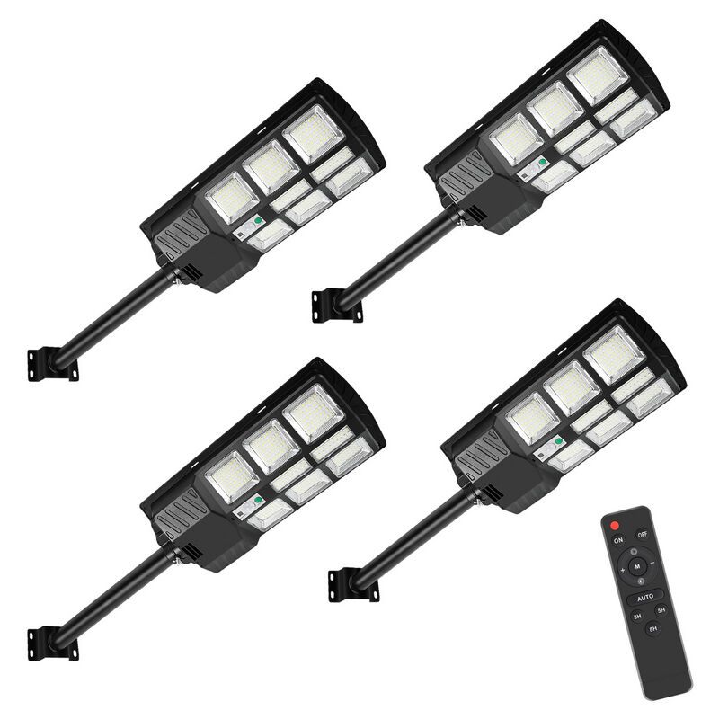 foto del prodotto swanew 4 pcs luci solari da 300 w con sensore di movimento e modalit remota, luci solari da esterno da 600 lm
