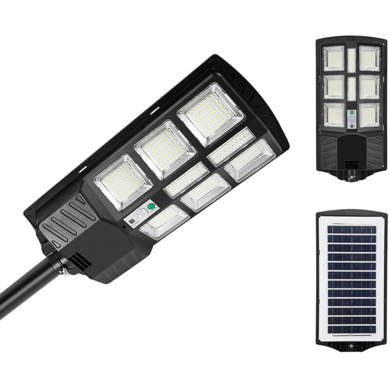 foto del prodotto swanew 4 pcs luci solari da 300 w con sensore di movimento e modalit remota, luci solari da esterno da 600 lm