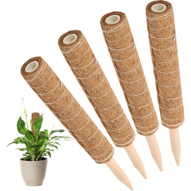 foto del prodotto swanew 4 pezzi paletto per piante paletto per piante coco 40cm paletto per piante coco, palo totem in fibra di coco per piante rampicanti e piante da
