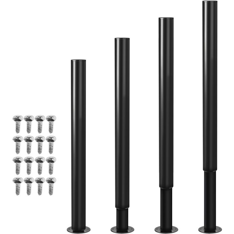 foto del prodotto swanew 4pcs mobili piedi metallo regolabile 700 1100mm altezza regolabile nero
