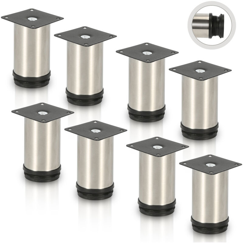 foto del prodotto swanew 4pcs mobili piedi piedi regolabili in acciaio inox 100 mm piede regolabile argento