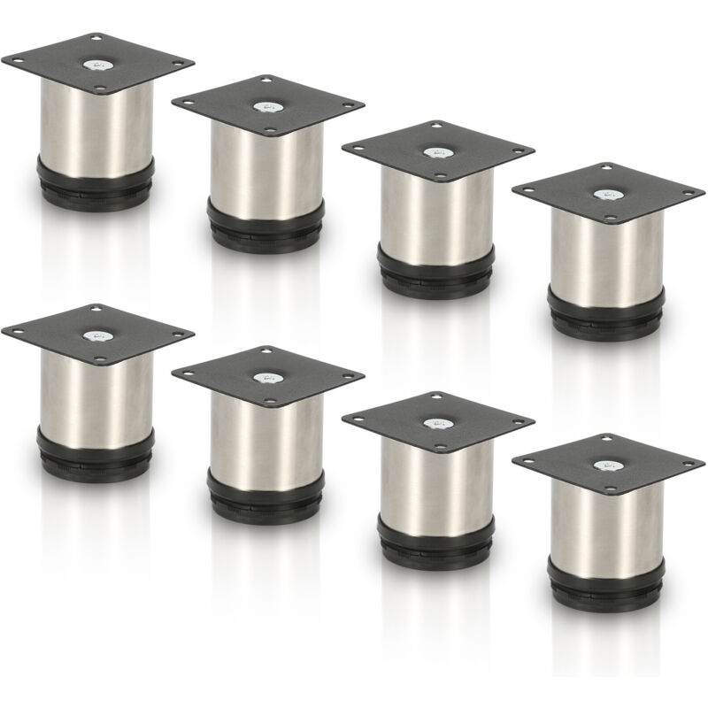 foto del prodotto swanew 4pcs mobili piedi piedi regolabili in acciaio inox 200 mm piede regolabile argento