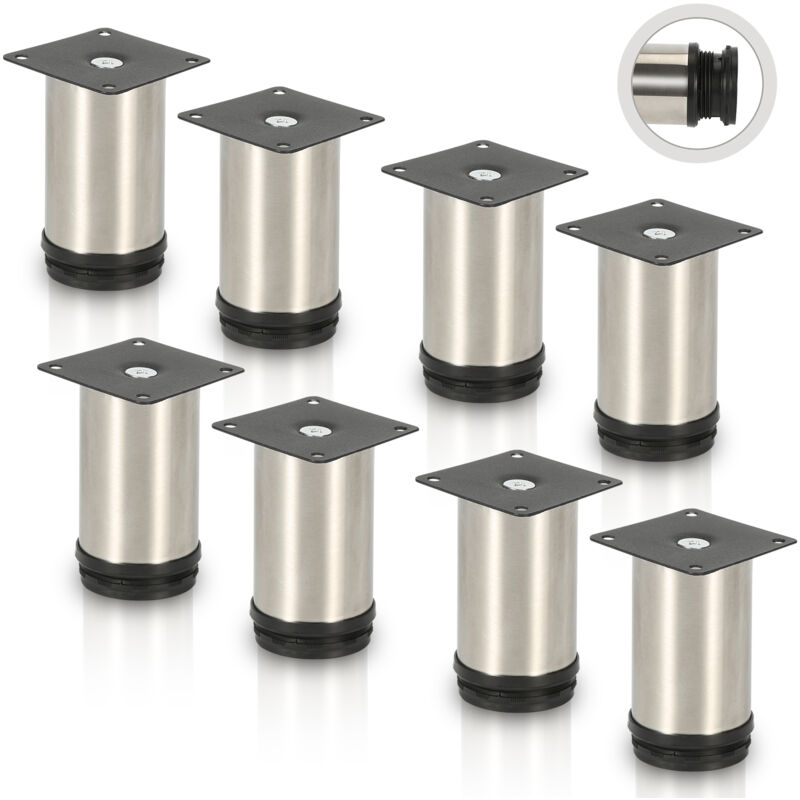 foto del prodotto swanew 4pcs mobili piedi piedi regolabili in acciaio inox 50 mm piede regolabile argento