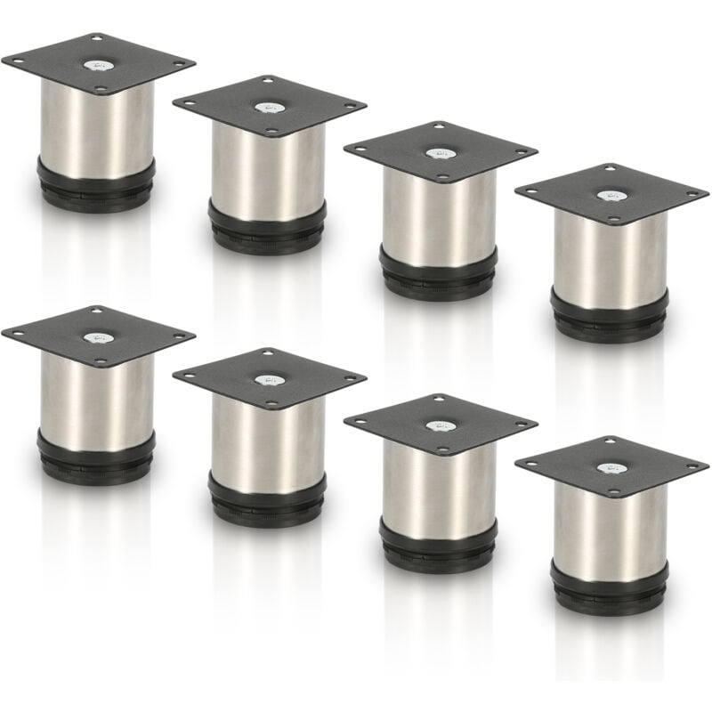 foto del prodotto swanew 4pcs mobili piedi piedi regolabili in acciaio inox 80 mm piede regolabile argento