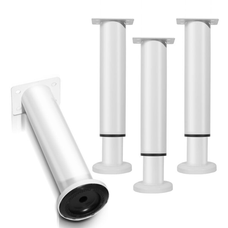 foto del prodotto swanew 4pcs mobili piedi regolabili metallo 12 18cm piede regolabile bianco